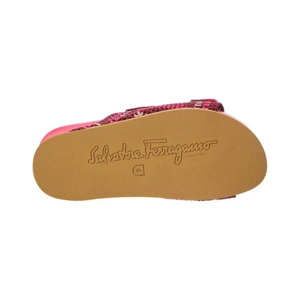 Ferragamo Shaula Crochet & Leather Sandal